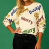 Ladies' Loose Comfortable Casual Fashionable Christmas Glitter Printed Sweatshirt