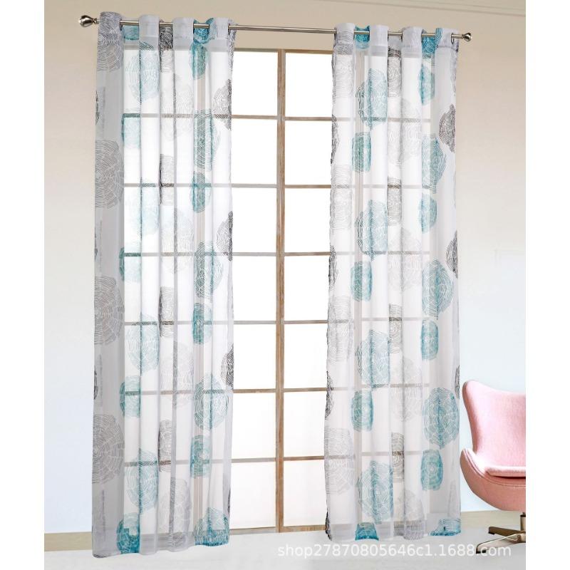Ht-015 Printed Curtains, High Density Yarn Transfer Printed Curtains, Balcony Window Screens