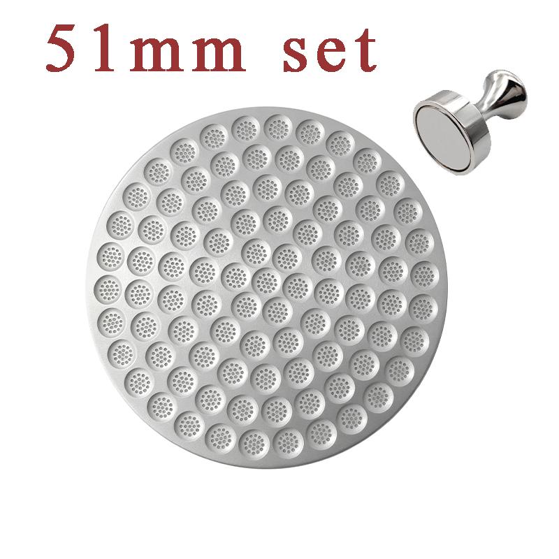 51/53/58mm Magnetic Espresso Puck Screen with Removal Hammer Set Double Layer Stainless Steel Coffee Filter Mesh for Espresso