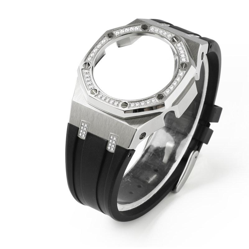 GMA-S2100 Mod Kit For casio GMA-S2100 Watch Stainless Steel Metal Case Bezel Rubber Strap Band With GMA-S2100 Refit Accessories GMA-S2100