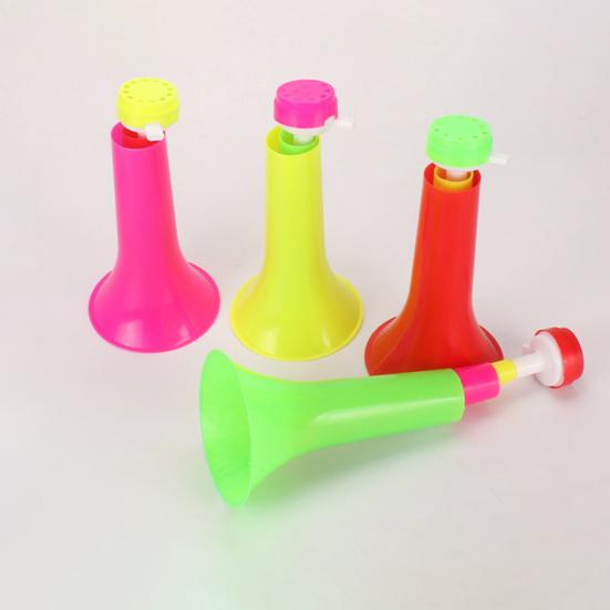 Trompete de Animação Desmontável 3 Seções Encaixáveis Retrátil Adorável Cor Vibrante Portátil Conveniente 60cm Futebol Esportes Fãs Animação Buzina Ferramenta