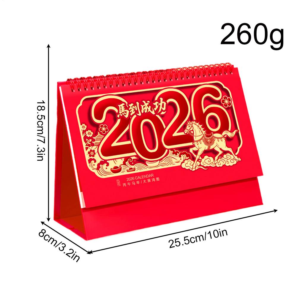 Desktop Calendar 2026 Year Of The Horse Red Hollow Table Calendar Creative Celebration Chinese Style Monthly Calendar Home Decor
