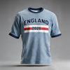 Men's England Supporter Soccer Jersey Short Sleeve Crew Neck Football Fan Tee with Graphic Print and Contrast Sleeves for World Cup Events