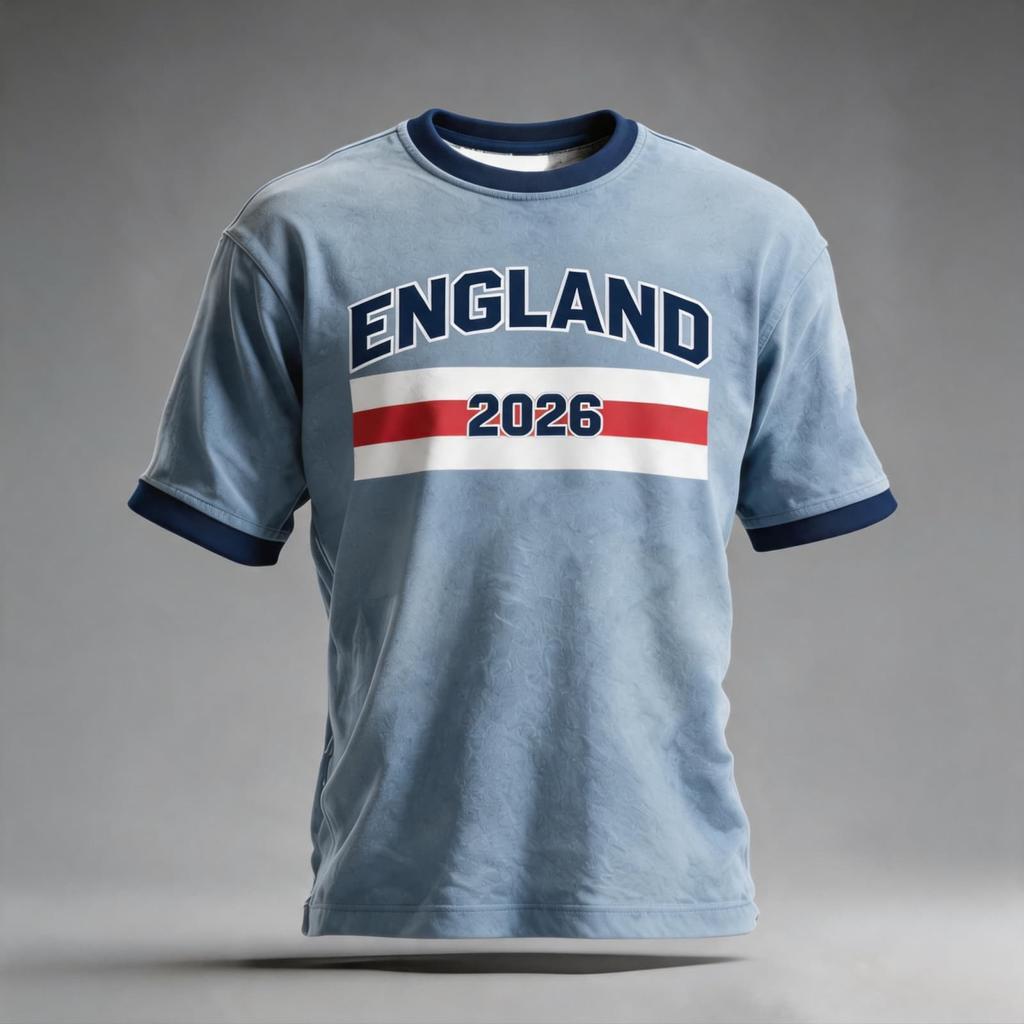 Men's England Supporter Soccer Jersey Short Sleeve Crew Neck Football Fan Tee with Graphic Print and Contrast Sleeves for World Cup Events