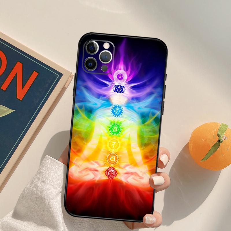 The Mandala Chakra Insist Yoga Funda Case For iPhone 15 14 16 Pro Max 11 12 13 Pro Max Mini XR 16e 16 15 Plus Phone Cover