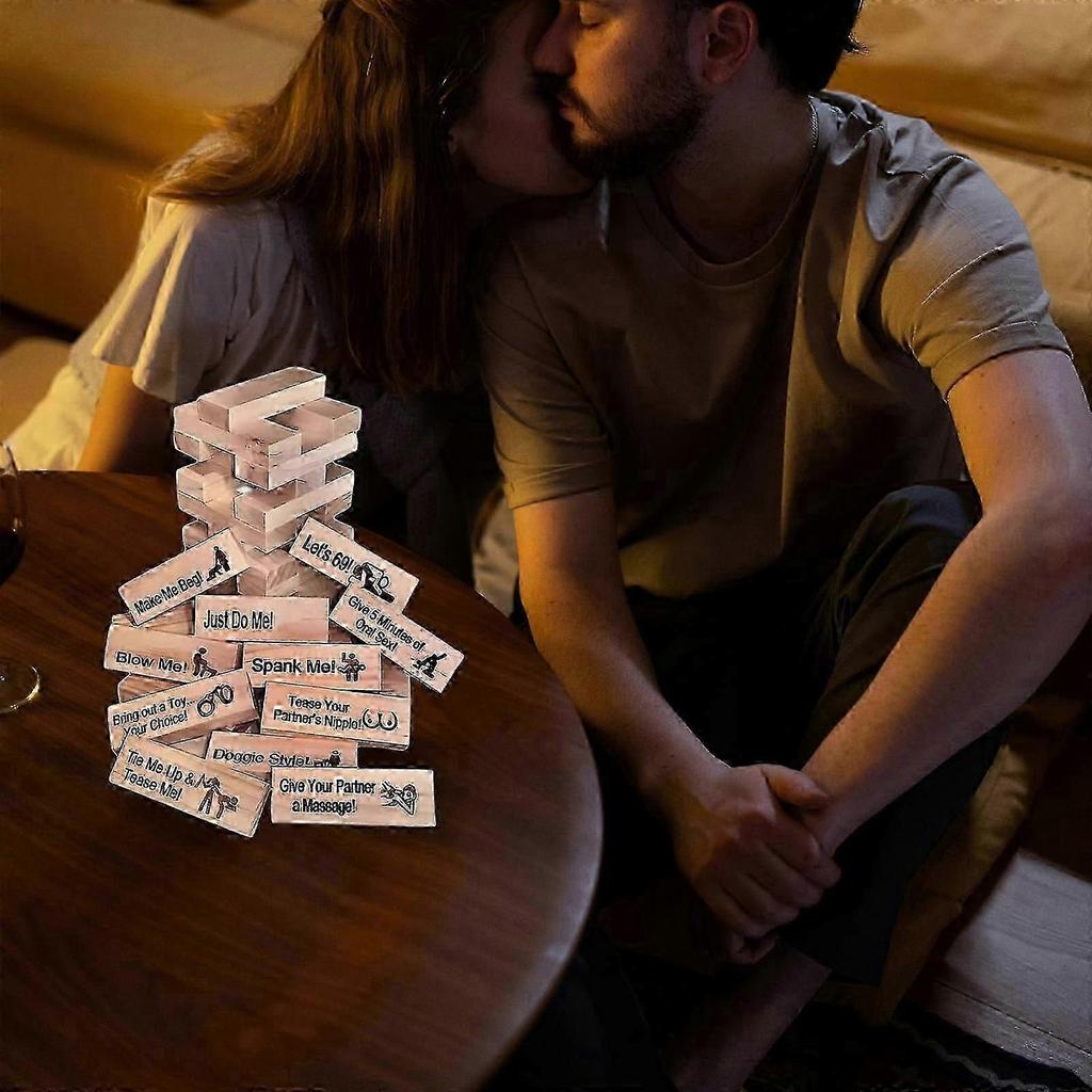 48 Stück Super Freches Turmbauspiel Valentinstag Paar Erwachsene Nachtparty Spiel Lustige Stapel-Herausforderung Familienparty Brettspiel