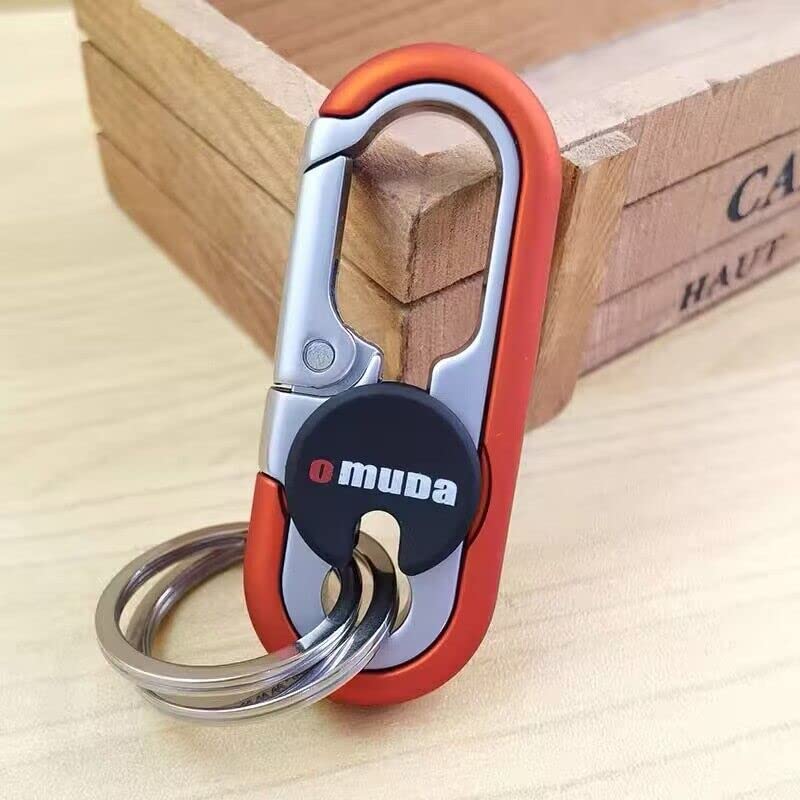 AIXUAN Keyring: Stylish Metal Key Holder, Easy Attachment and Loss Prevention (Type 9) Ladies Gray Orange.