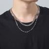 My Shape Stainless Steel Multilayer Necklaces for Women Men Fashion Clip Beads Choker Chain Party Jewelry Gifts for Boys Girls
