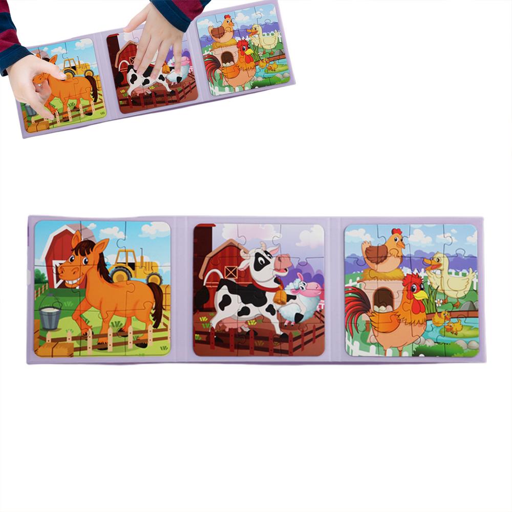 Kids Puzzle Ocean-Themed Magnetic Puzzles Set Dinosaur Puzzle Jigsaw Puzzle Sets Educational Foldable Magnetic Puzzle For Kids