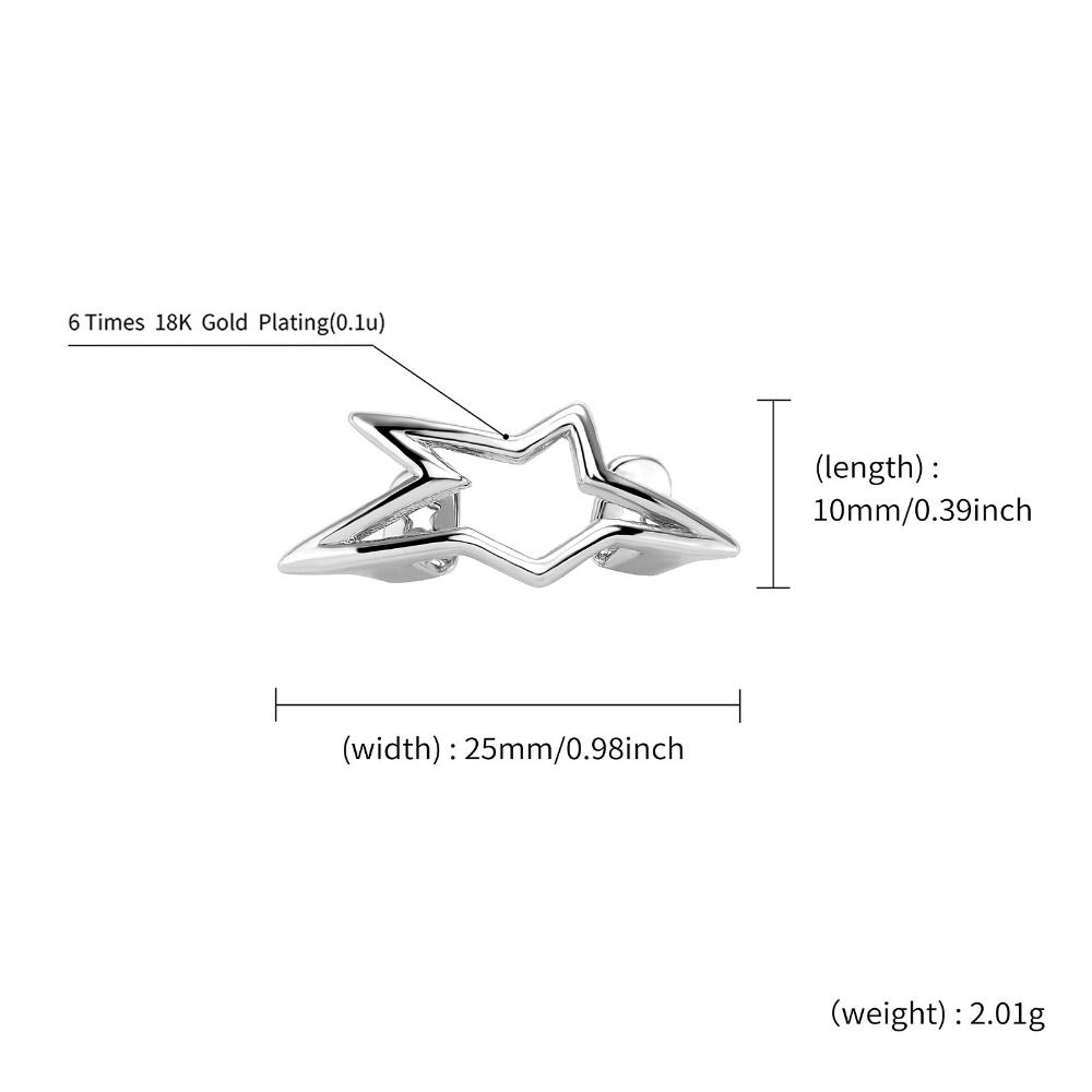Hollow Dental Grills Copper Pentagram Tooth Caps Fashion Irregular Star Tooth Grillz Men Women