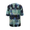 Women Tie-dye Printed Embroidery Collar Splicing Sleeve Pullover Blouse Tops