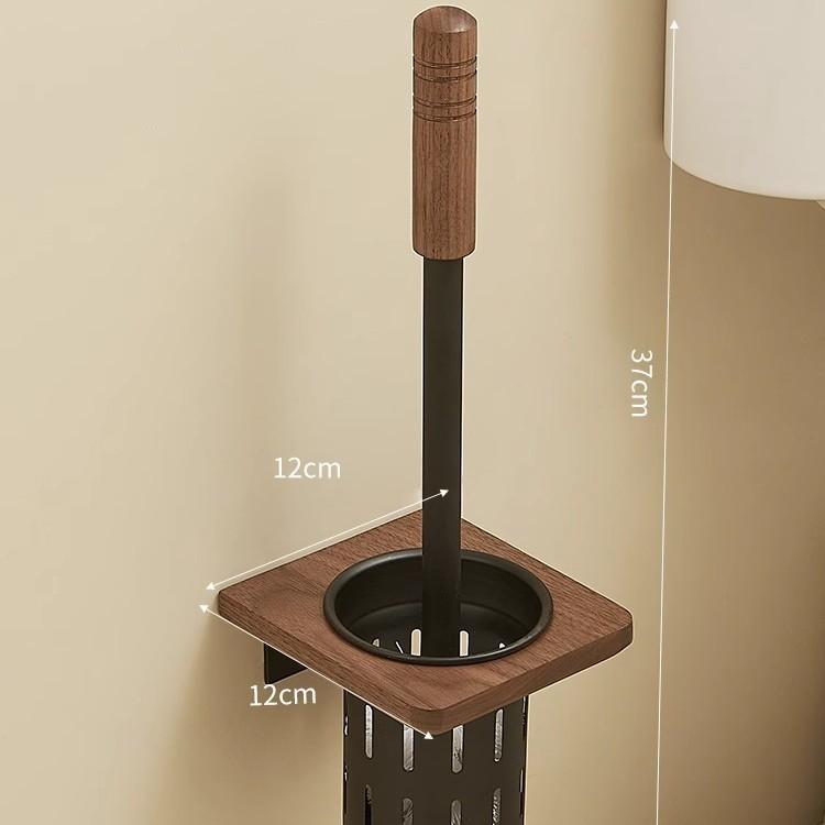 

Walnut wooden bucket brush no dead corners in bathroom wall mounted storage rack cleaning brush bathroom accessories