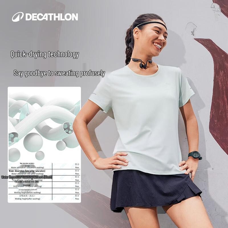 Decathlon Women's Quick-Dry Athletic Short Sleeve T-Shirt