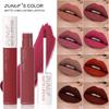 DUNUF 8 Colori Nude Marrone Lucidalabbra Rossetto Velluto Opaco Rossetto Liquido Impermeabile a Lunga Tenuta Trucco Sexy per Donne Tinta Labbra