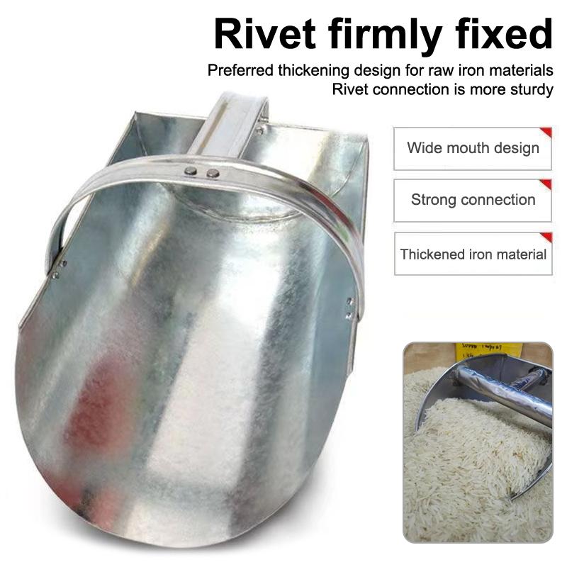 Pala Riso Grande Capacità in Metallo Pala Mangime Cereali Multifunzionale Manico Ergonomico Liscio Cucina Supermercato Fattorie