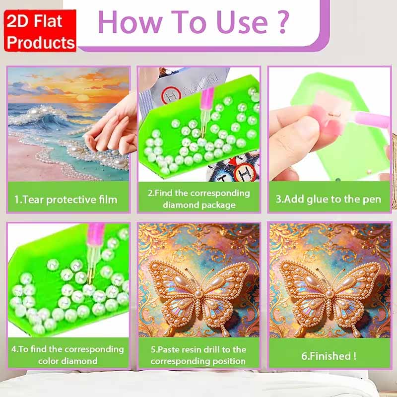 Pearl Art Painting Butterfly Home Wall Decor Art Crafts Handmade DIY Adult/Beginner Gift Creative Home Decor Frameless Wall Art Kit