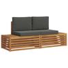 Outdoor Sofa Set with Cushions 2 Pieces Natural and Anthracite