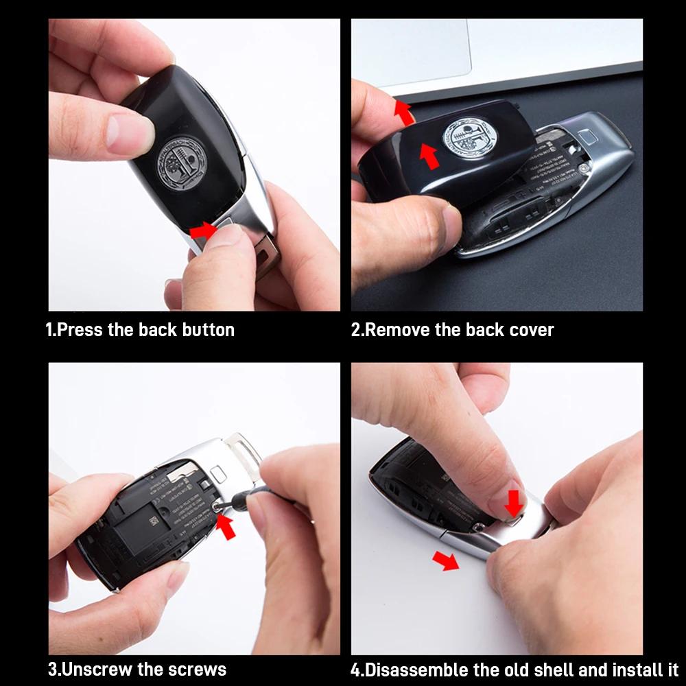 GLC GLB Auto Smart Key Hülle AMG Logo Schlüsselhülle Modifikationsaufkleber Zubehör für Mercedes Benz W205 W211 W204 W212 W176 W221