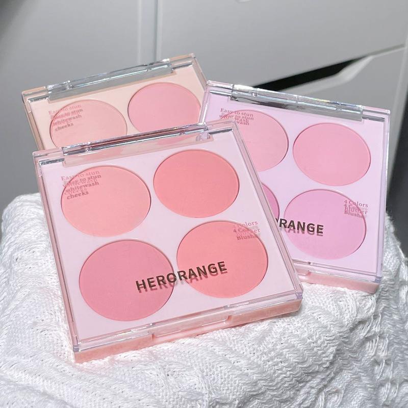 Four Color Matte Blush Palette Natural Brightening Contour Face Makeup For Women