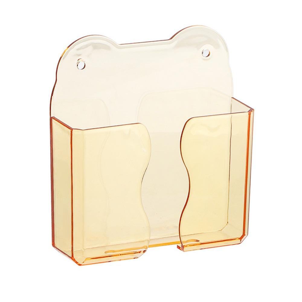 Multi-function Wall Mounted Remote Control Holder Transparent Non Perforated Wall Stand Holder