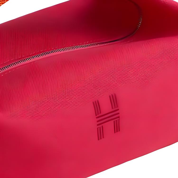 New HERMES Cotton Storage Bag, Toiletry Bag Small Unisex Rose Red H104222M04
