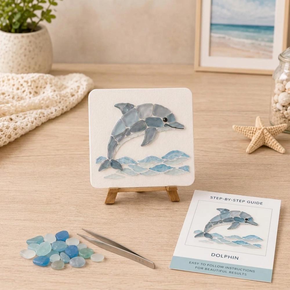 Ocean Inspired Ocean DIY Sea Glass Art Kit Home DIY Crafting Kit Adult Beginner