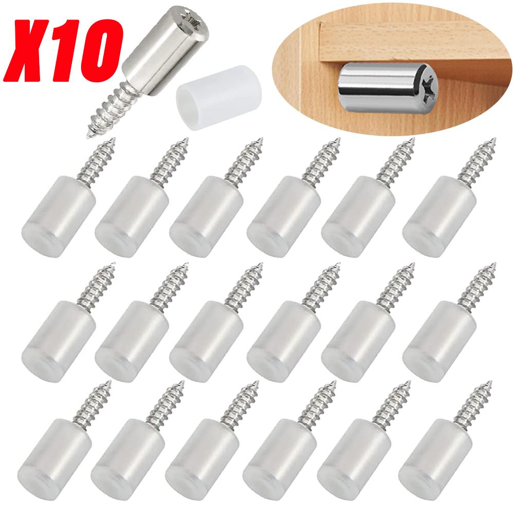 10/1Pcs Cross Self-tapping Screw Bracket Non-slip Wardrobe Shelf Support Partition Nails Homemade Cabinet Glass Fixing Holder