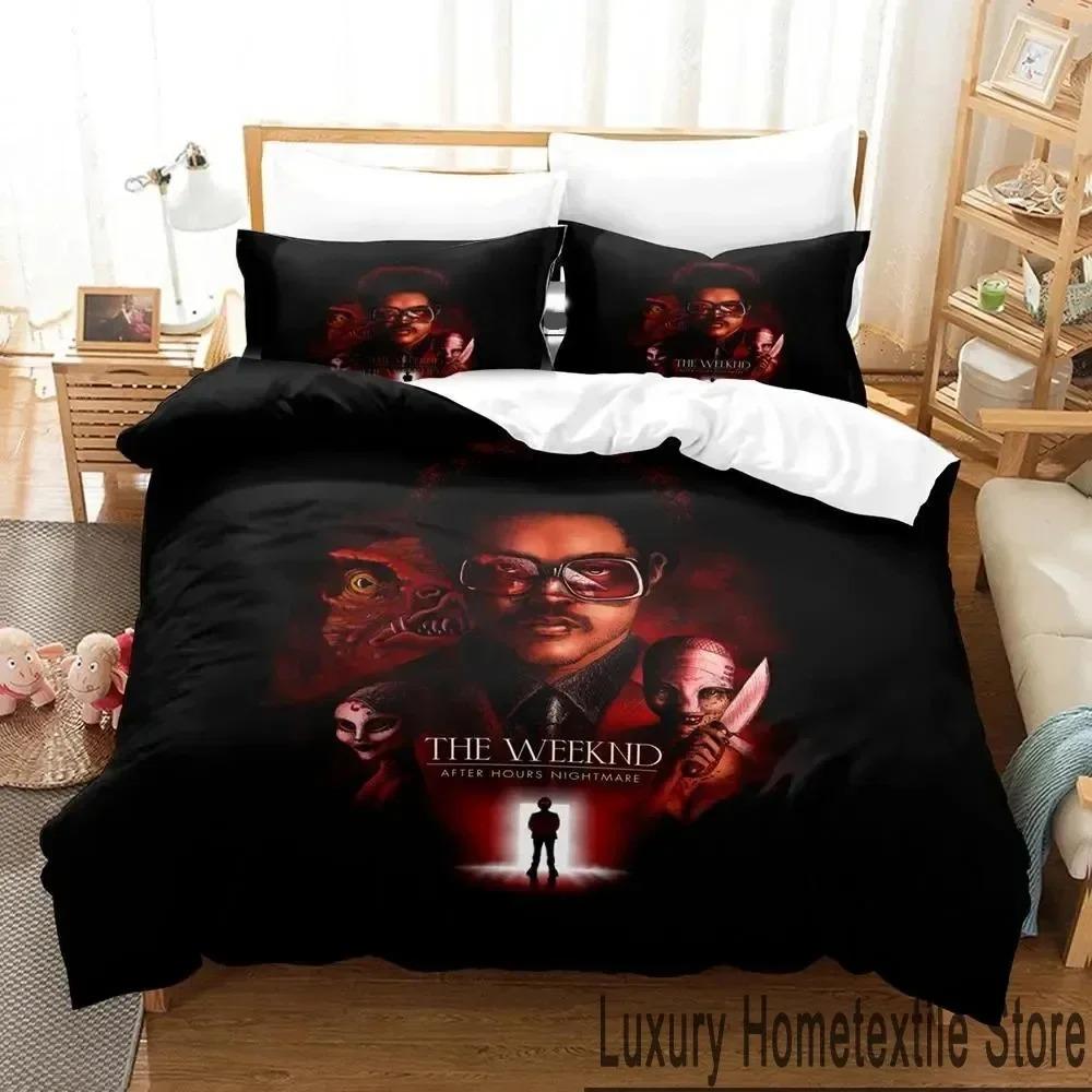 3D Print XO The Weeknd Bedding Set Duvet Cover Bed Set Quilt Cover Pillowcase Comforter King Queen Size Boys Adult Bedding