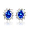 Cao Shi's new model, fashionable temperament flower-shaped colored stud earrings, women's creative generous zircon ear jewelry