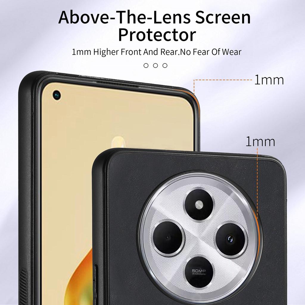 Kickstand Phone Case For Xiaomi Redmi 14C 4G/14R 5G/Poco C75 4G Leather+TPU Non-Slip Protective Cover Card Slots