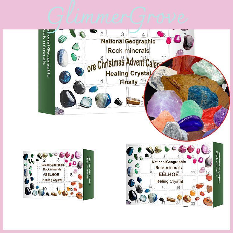 24-day Christmas Advent Calendar Gift Box With Healing Crystal Stones**