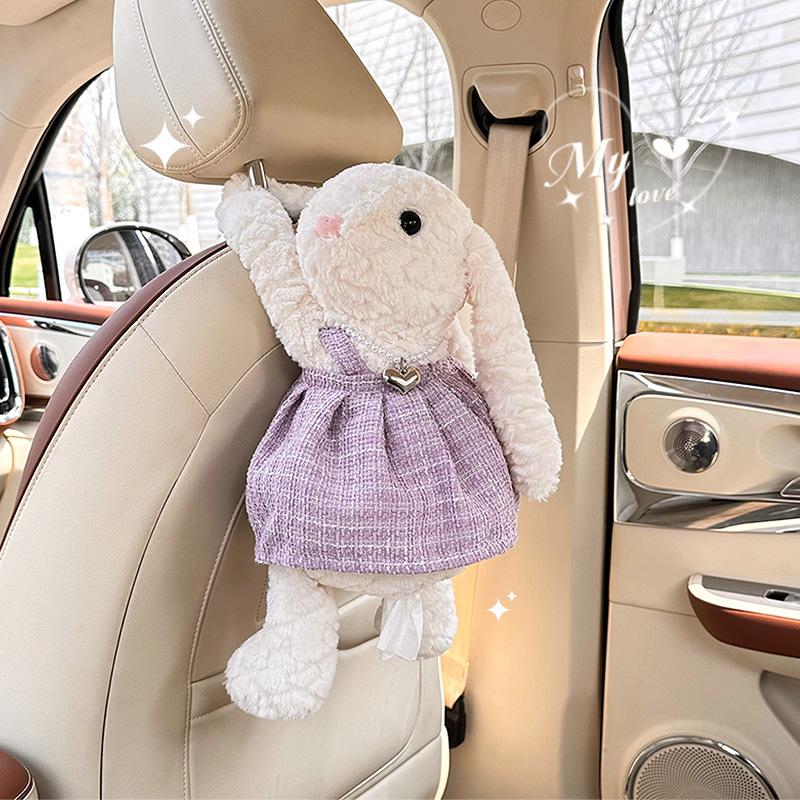 Cute Cartoon Car Hanging Tissue Box - Creative High-End Interior Paper Dispenser