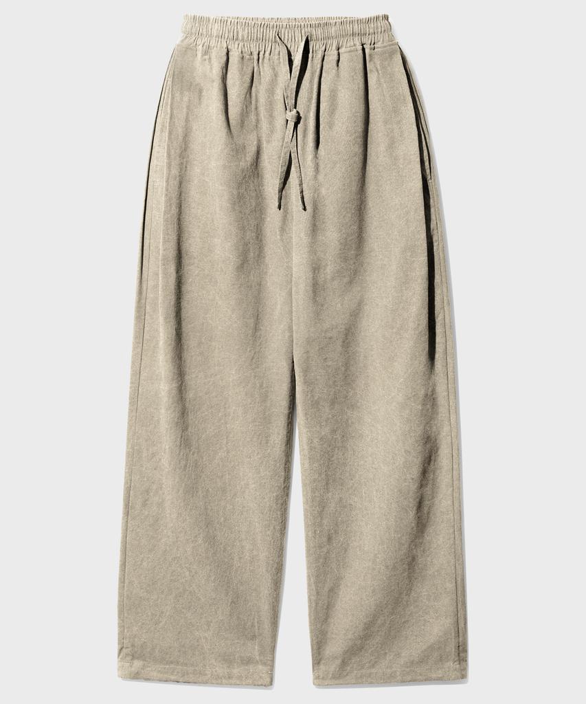 WV PROJECT Turn-Dyed Like Linen Elastic Waist Pants Beige Jnlp7717