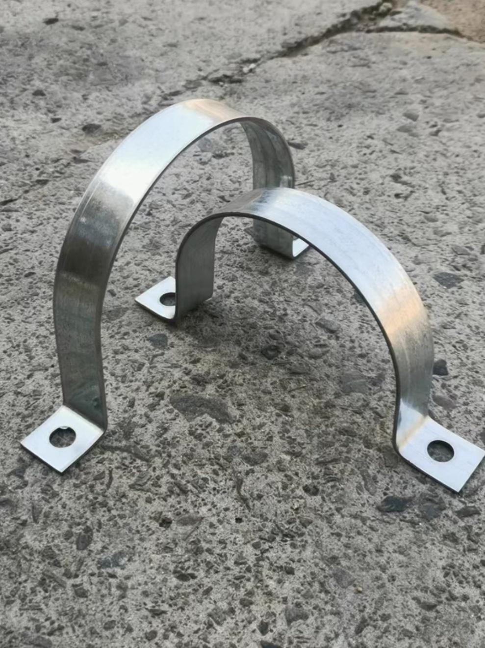 Sea Dragon U-Shaped Galvanized Pipe Clamp for PVC Water Pipes 50mm diameter, 30*2.5 thickness