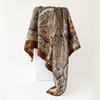 Women's 90cm Satin Paisley Print Square Scarf: Women's Shawl, Outerwear, Sun Protection, Headscarf, Scarf