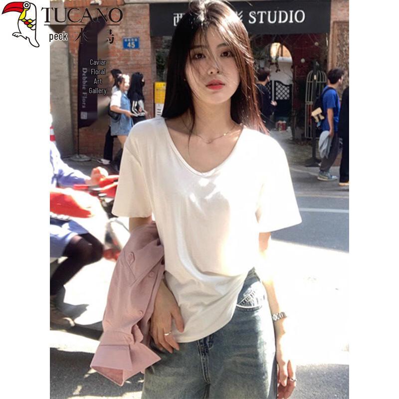 Women s Loose V-Neck Short Sleeve T-Shirt S