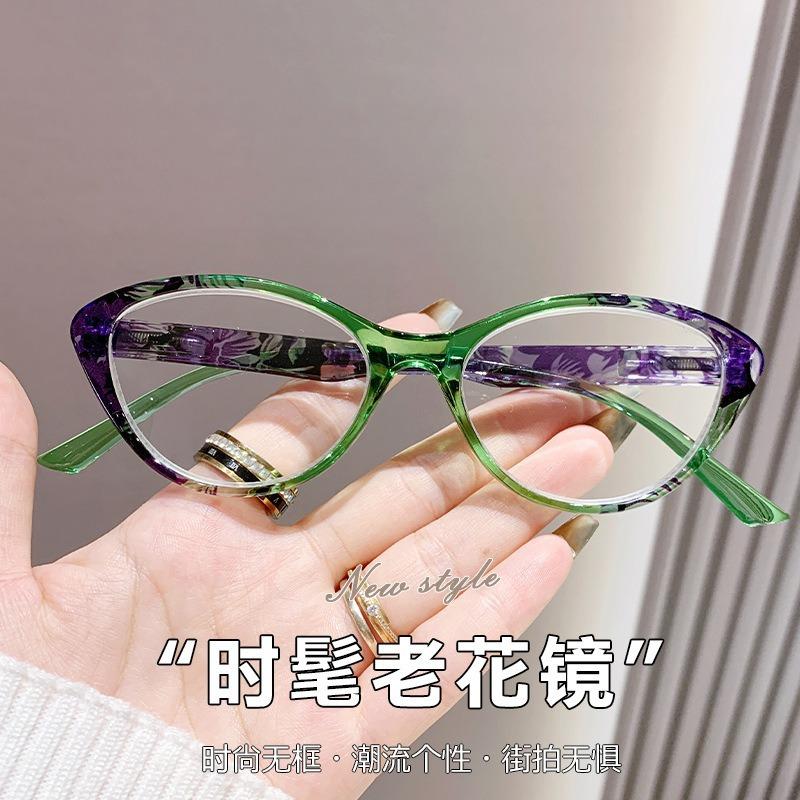 1.0 2.0 3.0 4.0 Gafas de Lectura de Moda Ojo de Gato Estilo Floral Gafas Anti Luz Azul Estilo Moderno