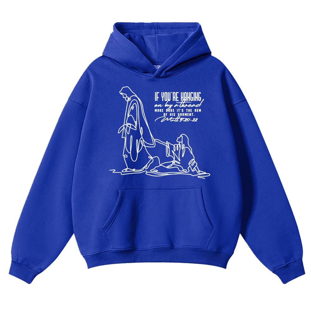 Funny Women with The Issue Touches Jesus Meme Hoodies Unisex Christian Religious Sweatshirts Loose Fleece Casual Pullovers