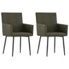 Day and Night - Day and Night Dining Chairs with Armrests 2 Units Brown Fabric