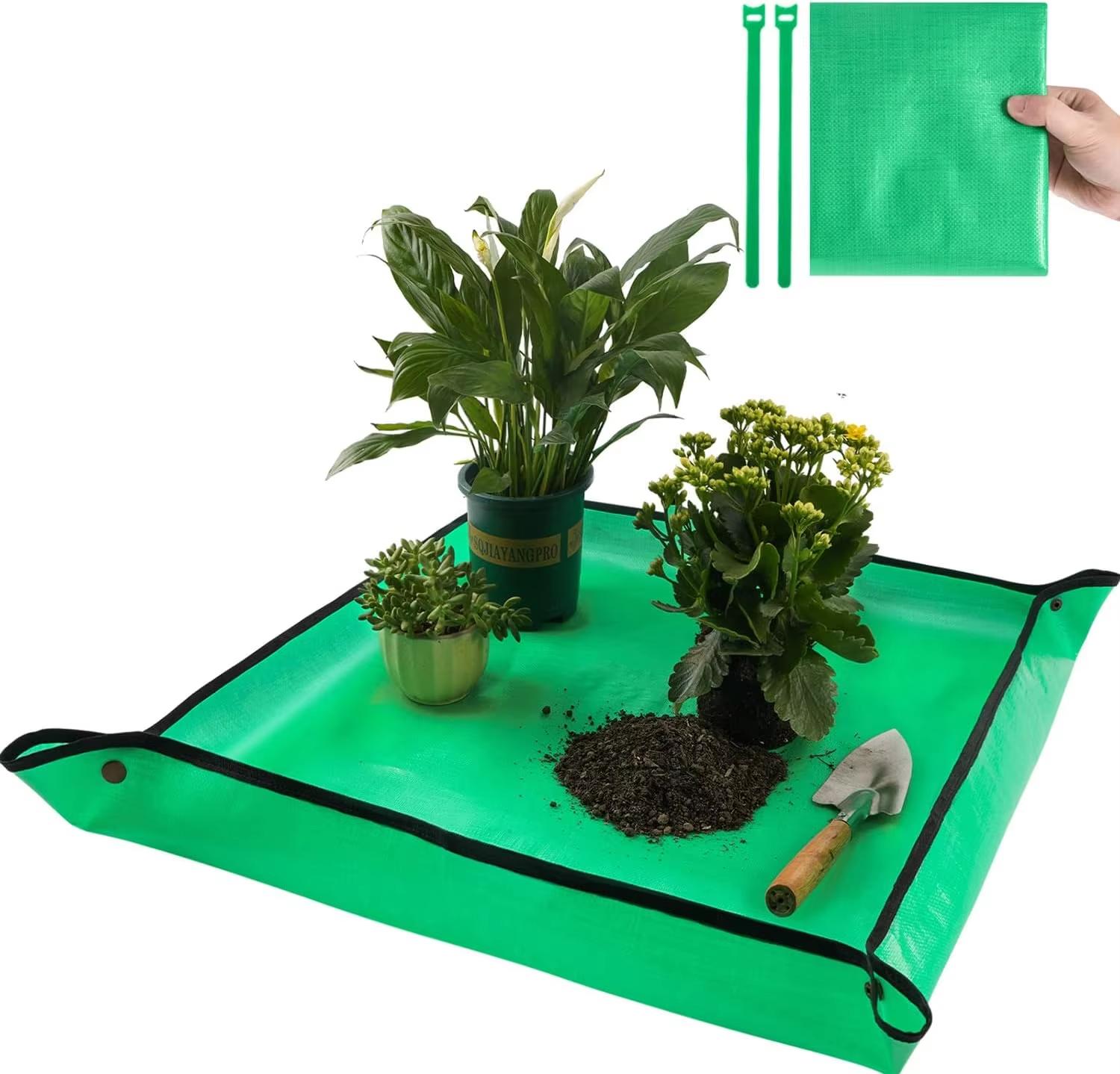 

Repotting Mat for Indoor Plant Transplanting Control Mess Waterproof Succulent Potting Mat Square Planting Tray Soil Change Mat