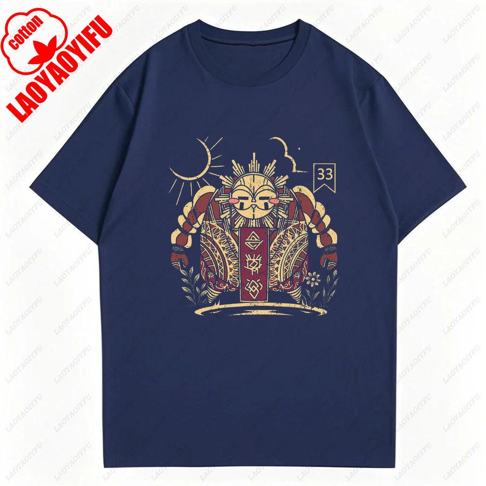 Clair Obscur Expedition 33 Graphic Tee 2025 Summer Trendy Cotton Short Sleeve Women TShirt Gaming Retro Design Casual Tops