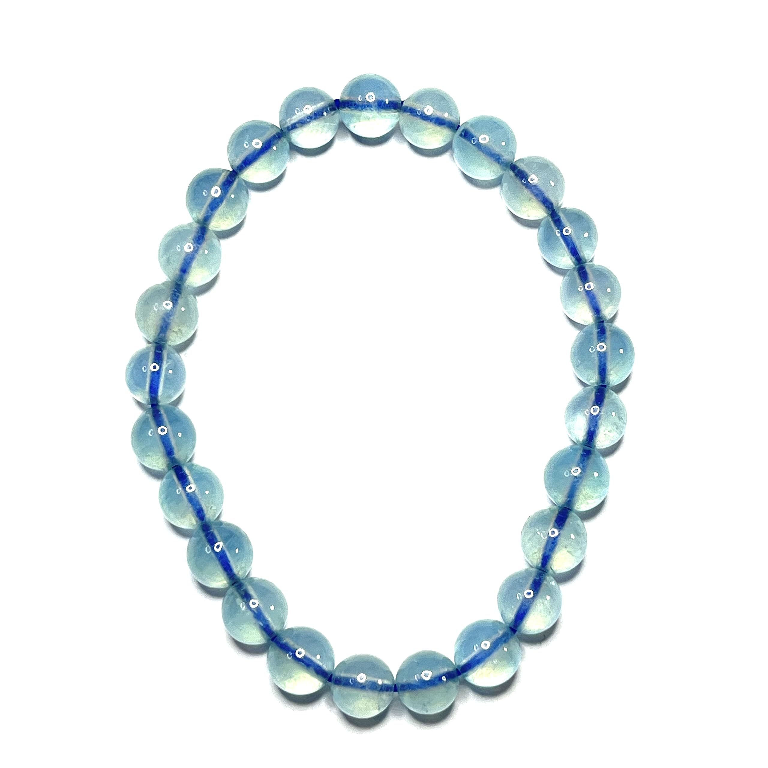 

Natural Sky Blue Aquamarine Bracelet [GoGo Elegance] (10-11mm)