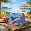1pc Mediterranean Coastal Tissue Box Multi-Functional Napkin Dispenser, Two Sizes Available Suitable for Home, Parties, Car Decoration Santorini Villa