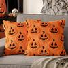 Ghost Pumpkin Plush Faux Fur Pillow Covers 18x18 Inch Soft Halloween Decor for Sofa Couch Bed Living Room Pillow Cover