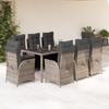 Vidaxl 9-Cz. Garden Furniture Set With Cushions, Grey, PE Rattan