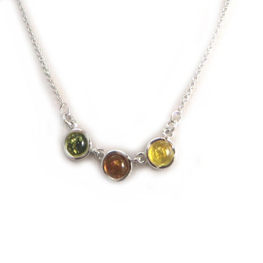 Les Trésors De Lily [N2812] - Sølvkjede 'Inspiration' 3 rav (rhodiumbelagt) - 8 mm