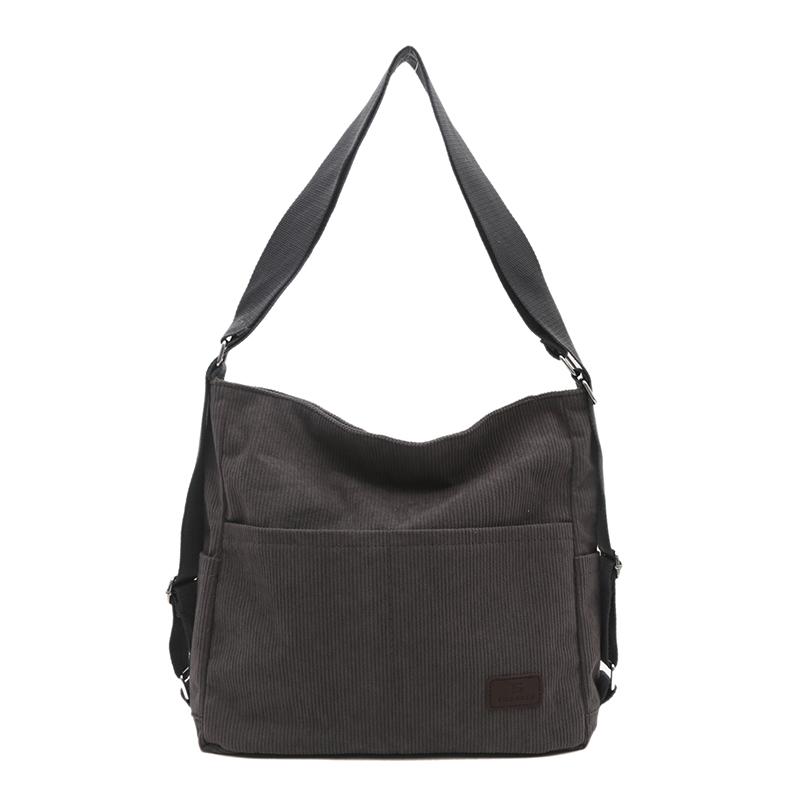

Women Corduroy Shoulder Bag Cute Handbag Big Tote Large Capacity Female Soft Thick Stripe Cloth Purse College Girl Backpacks