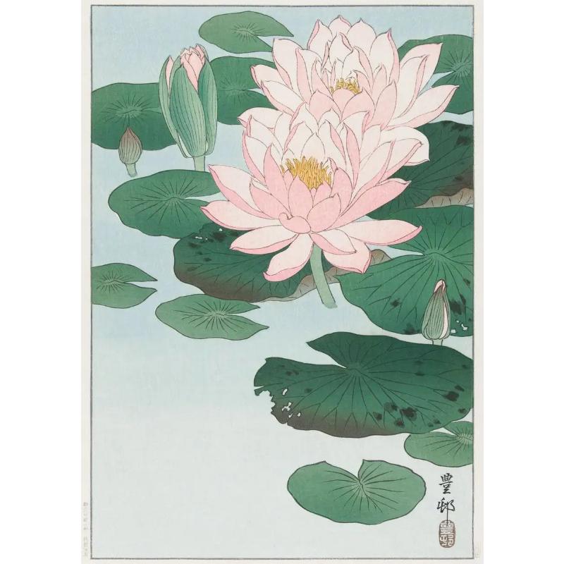 Japanese Ohara Koson Ukiyo Wall Art Poster Vintage Goldfish Lotus Owl Crane Canvas Painting for Guest Room Home Bar Cafe Decor