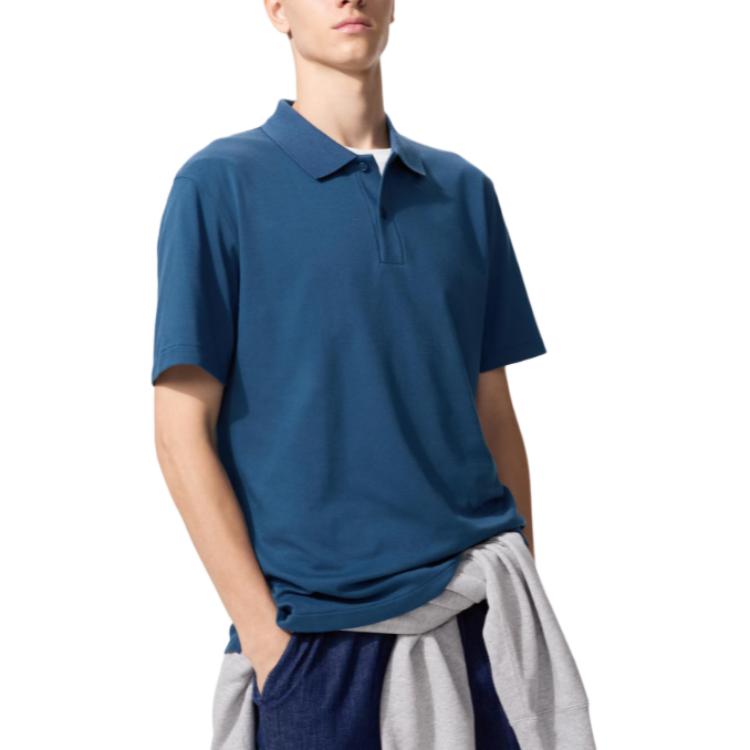 Uniqlo Effen Kleur Korte Mouw Rechtvallend Poloshirt Heren tops 482302-68