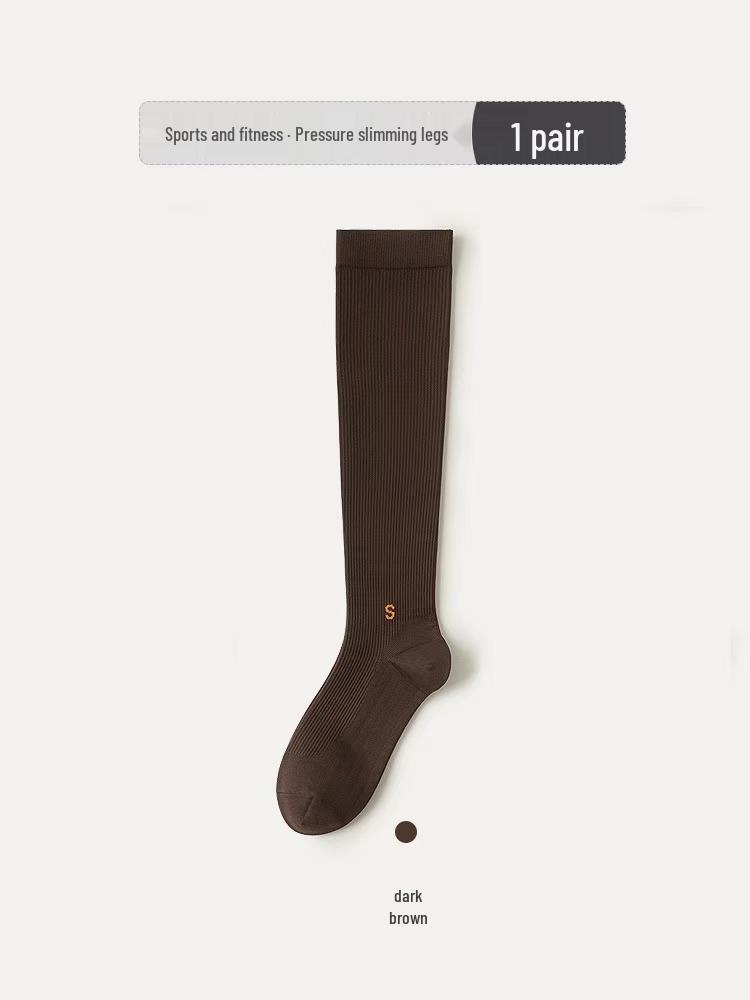 Women's Non-Slip Compression Calf Socks for Running, Skipping, Yoga, and Fitness